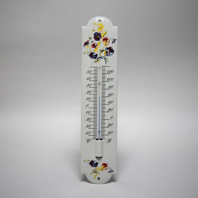 Emaille thermometer Viooltjes