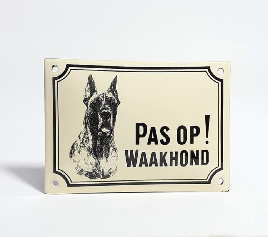 Waakhond bord Deense Dog