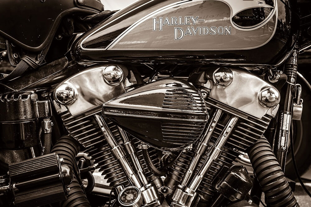 Glasschilderij Harley Davidson