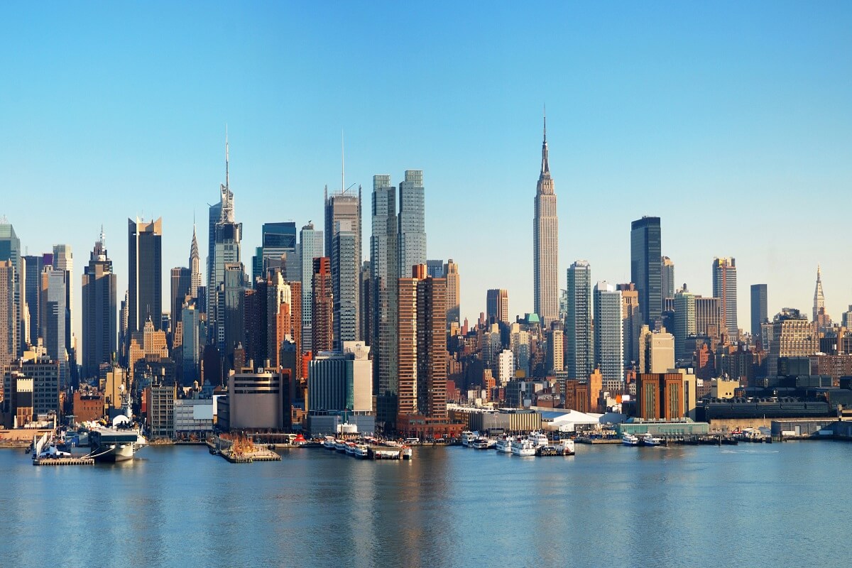 Glasschilderij skyline New York