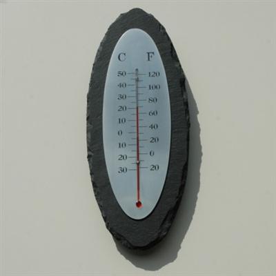 Thermometer ovaal leisteen roestvrijstaal - Outhings