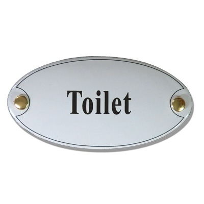 Emaille deurbord ovaal Toilet
