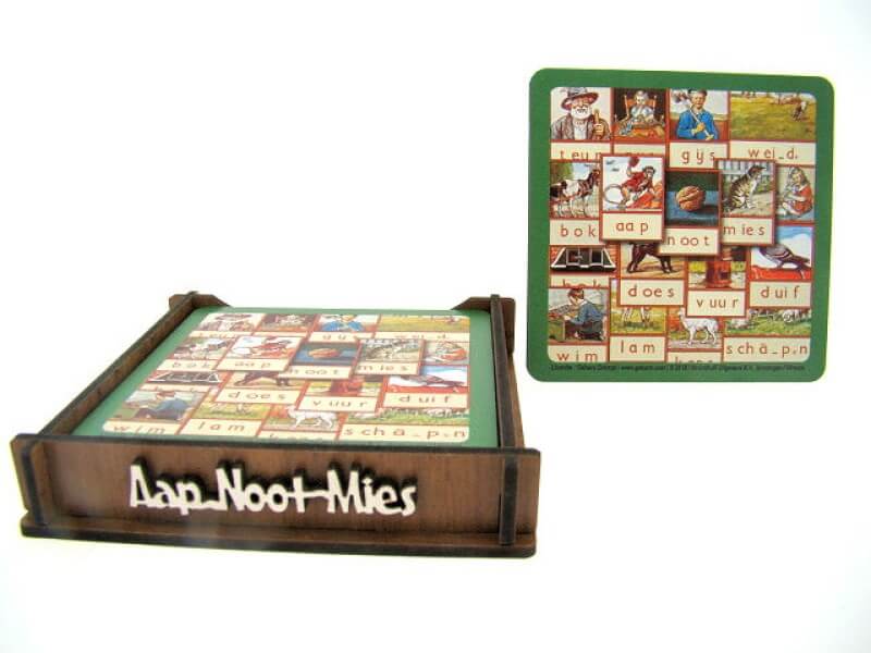 Aap noot mies onderzetters hout