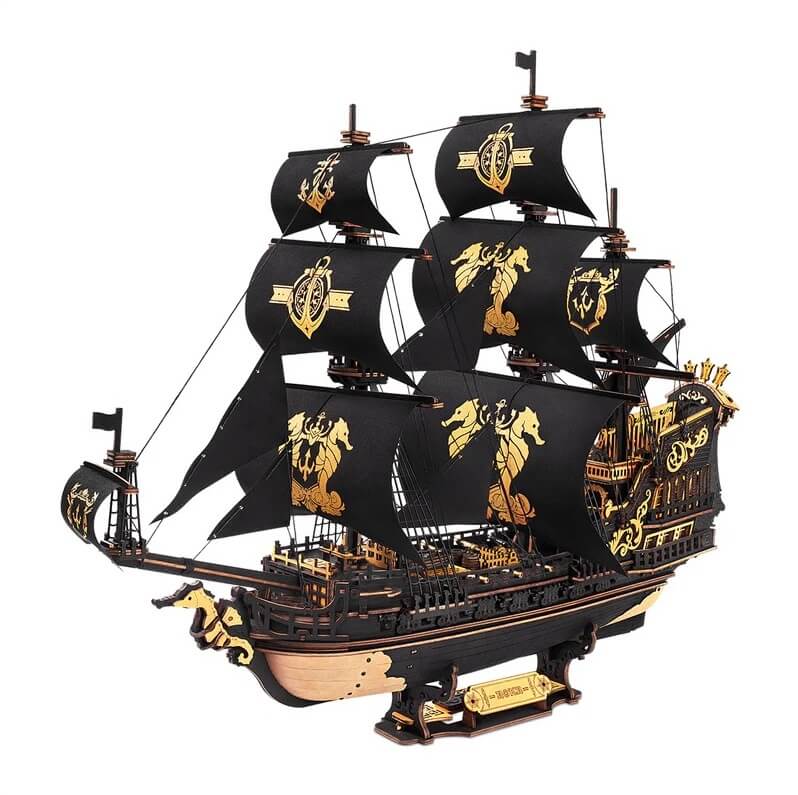 Zeilschip Robotime 3D Houten Puzzel The Seahorse Barque