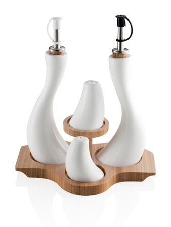 Specerijen set porselein en bamboe - Brandani Gift