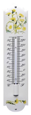 Emaille thermometer Paardebloem