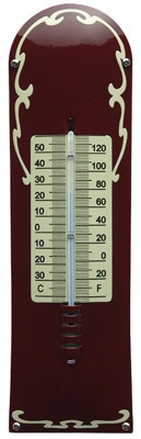 Thermometer Deco Bordeaux rood - crème