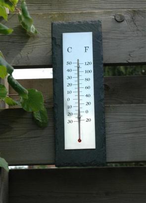 Thermometer leisteen roestvrijstaal rechthoekig - Outhings