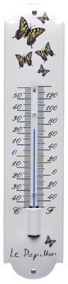 Emaille thermometer Vlinder