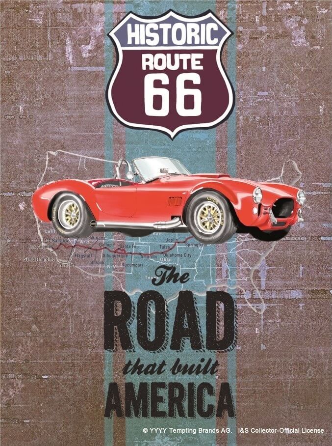 Route 66 Ford Cobra wandplaat