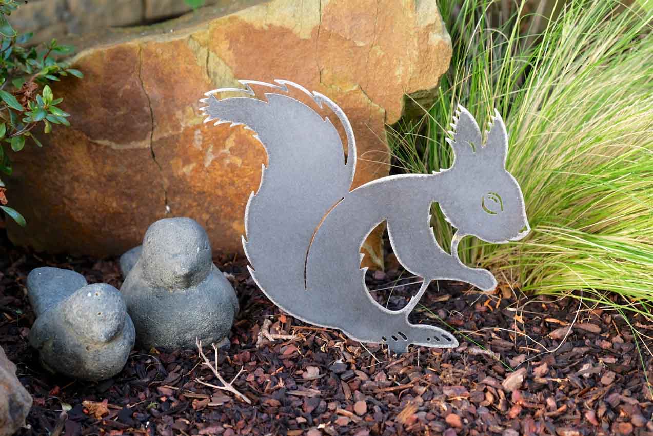 Tuinsteker geluksdier eekhoorn van metaal