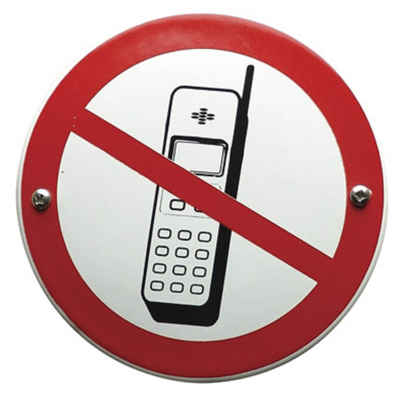 Bord verboden mobiel te bellen