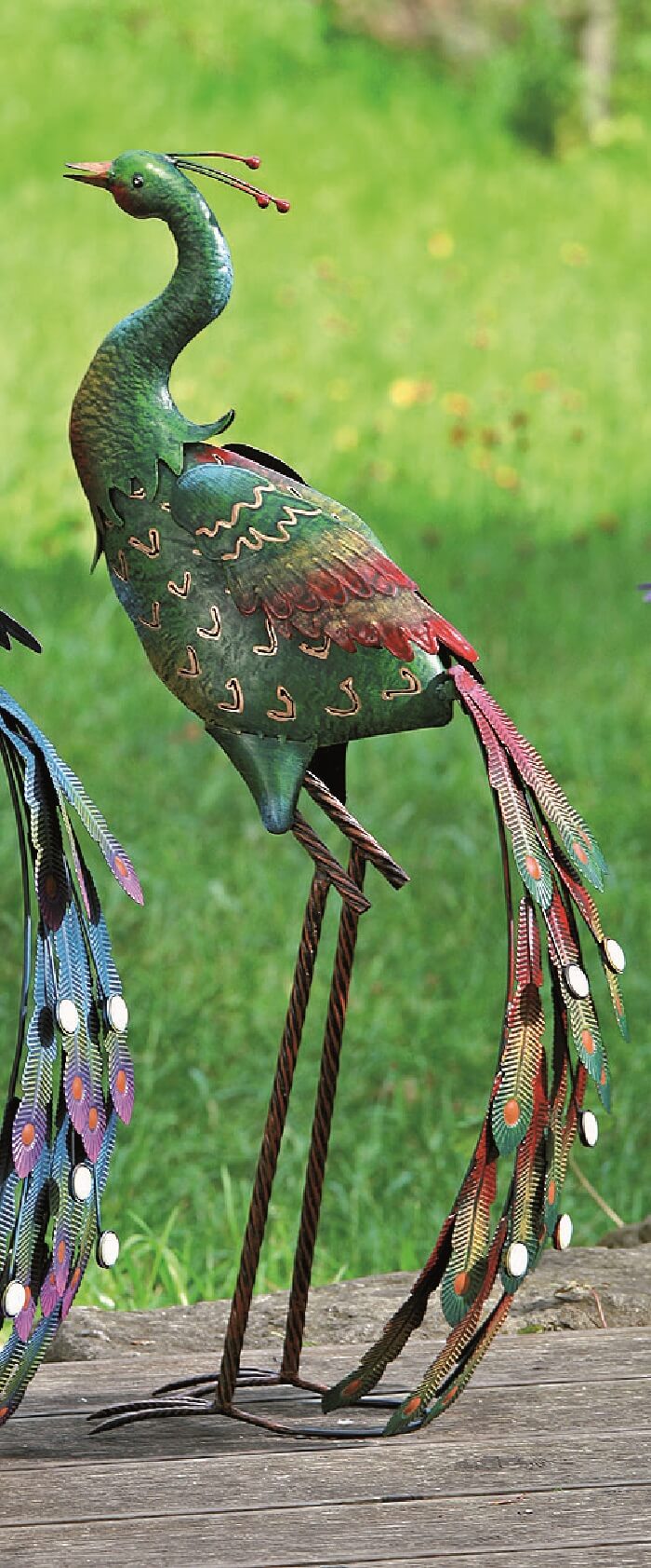 Metalen Pauw kleur groen