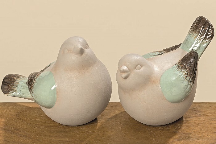 Vogelsetje veelkleurig terracotta Vogelsetje veelkleurig terracotta