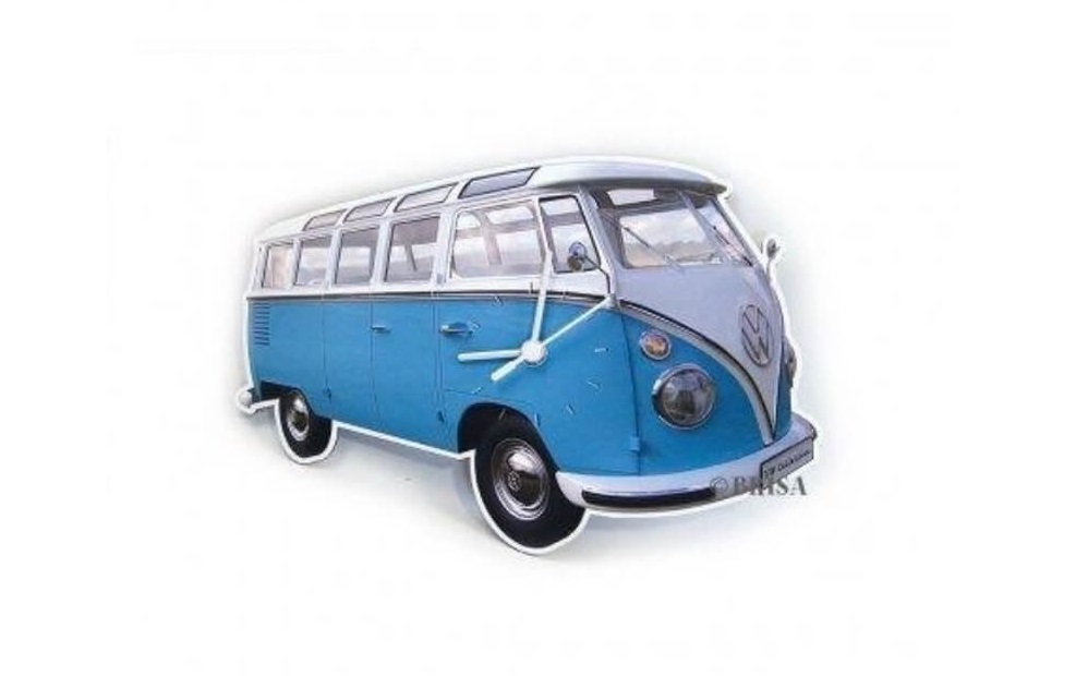 Wandklok Volkswagen Bus Classic Blue