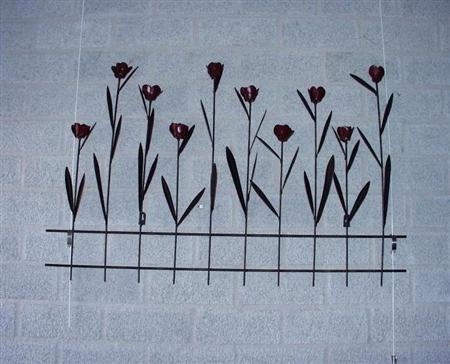 Wanddecoratie tulpen rood