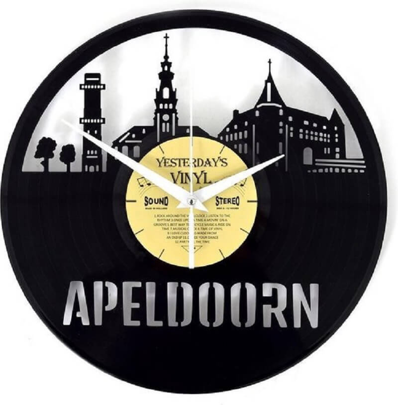 Vinyl wandklok Skyline Apeldoorn LP langspeelplaat