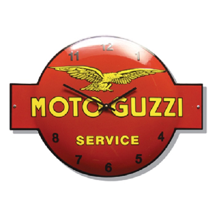 Wandklok emaille Moto Guzzi service