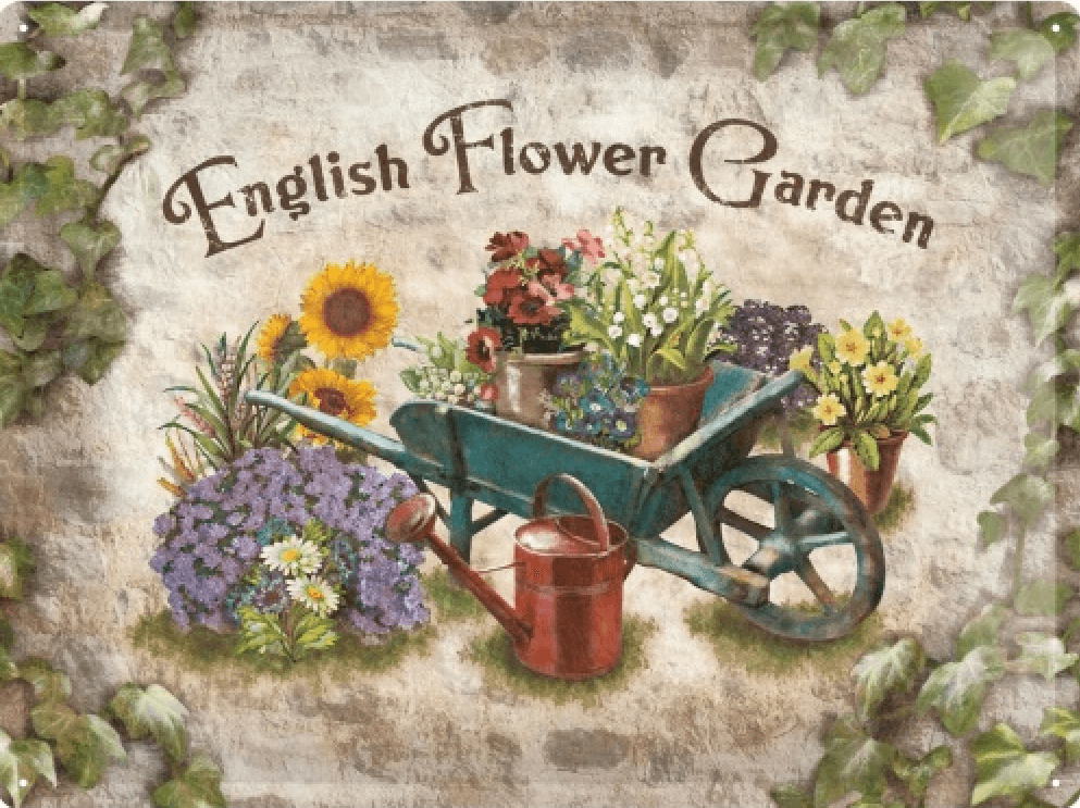 Wandbord Englisch Flower Garden