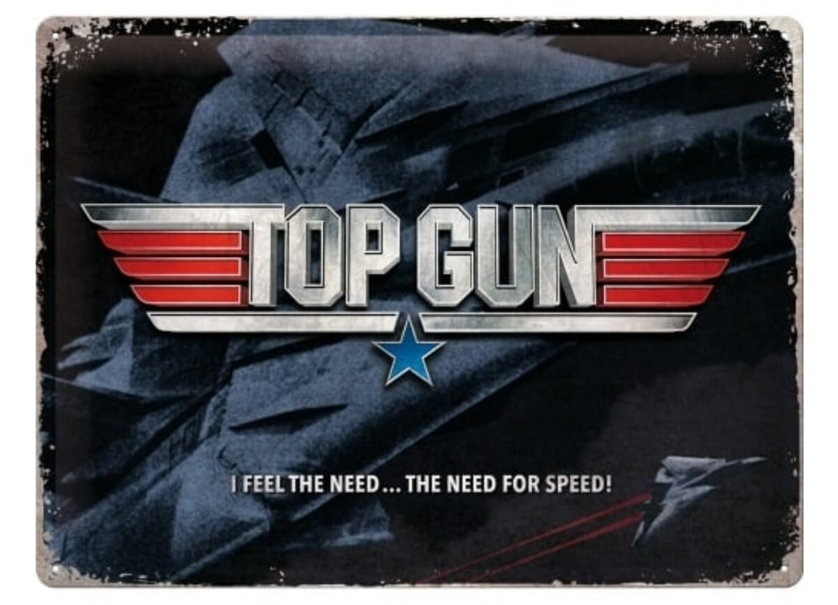 Wandplaat Topgun The need for speed - Mancave