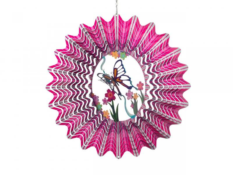 Windspinner vlinder Spin Art pink