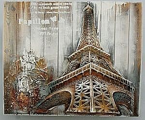 Houten wandschilderij Eiffeltoren