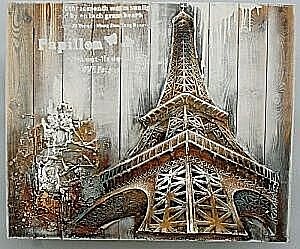 Spaarpot Hotrod Houten wandschilderij Eiffeltoren